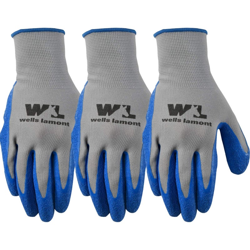 Wells Lamont 3 Pair Pack Men's Latex Grip Work Gloves, X-Large (133XLF) - Image 1